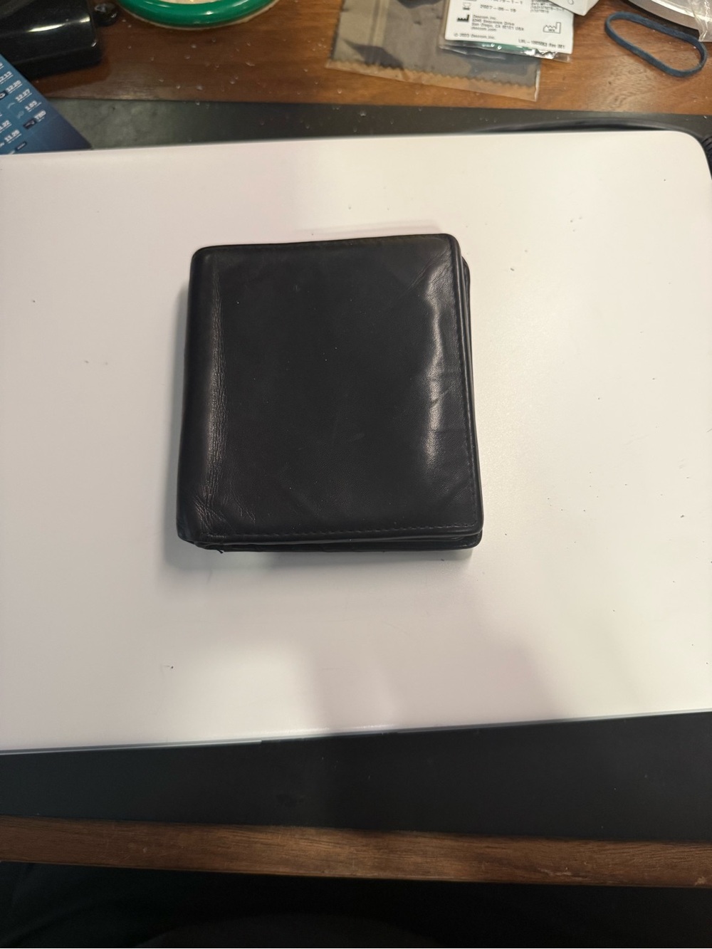Classic Black Leather Trifold Wallet